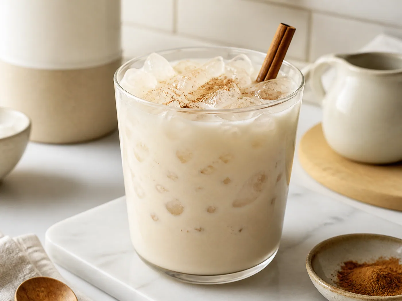 Creamy Horchata over Soft Ice served and ready to eat