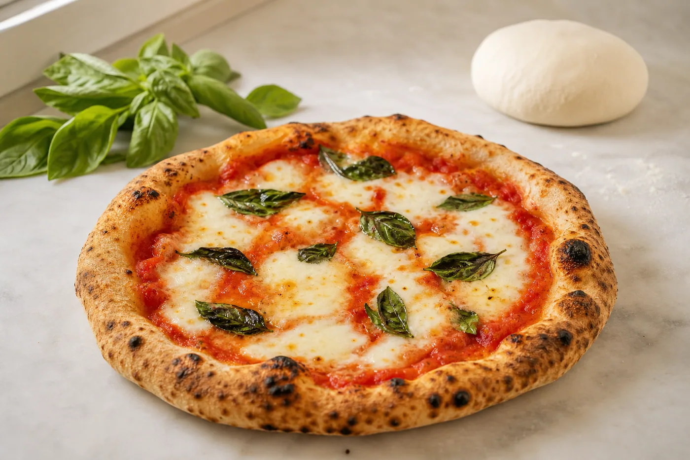 Quick Food Processor Pizza Dough served and ready to eat