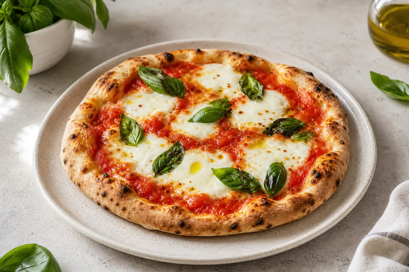 Personal Toaster Oven Margherita Pizza served and ready to eat